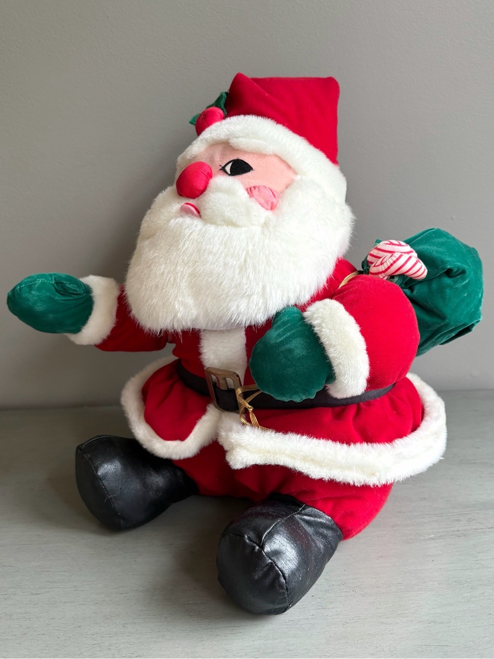 VTG Santa Claus Plush 14" International Silver Co Stuffed Animal Decor Holiday - Picture 7 of 12